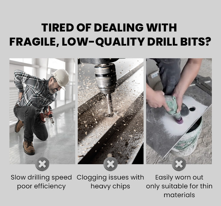 High strength 4 -Flute Serrated Eccentric Drill Bit Kit