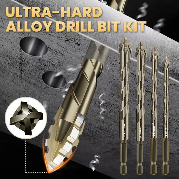 High strength 4 -Flute Serrated Eccentric Drill Bit Kit