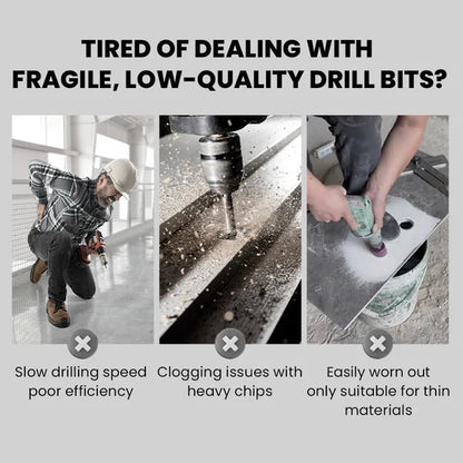 High strength 4 -Flute Serrated Eccentric Drill Bit Kit