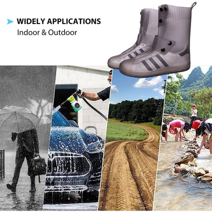 Silicone Rain Shoe Covers (Free Size - Fit For All)-10 inch tall