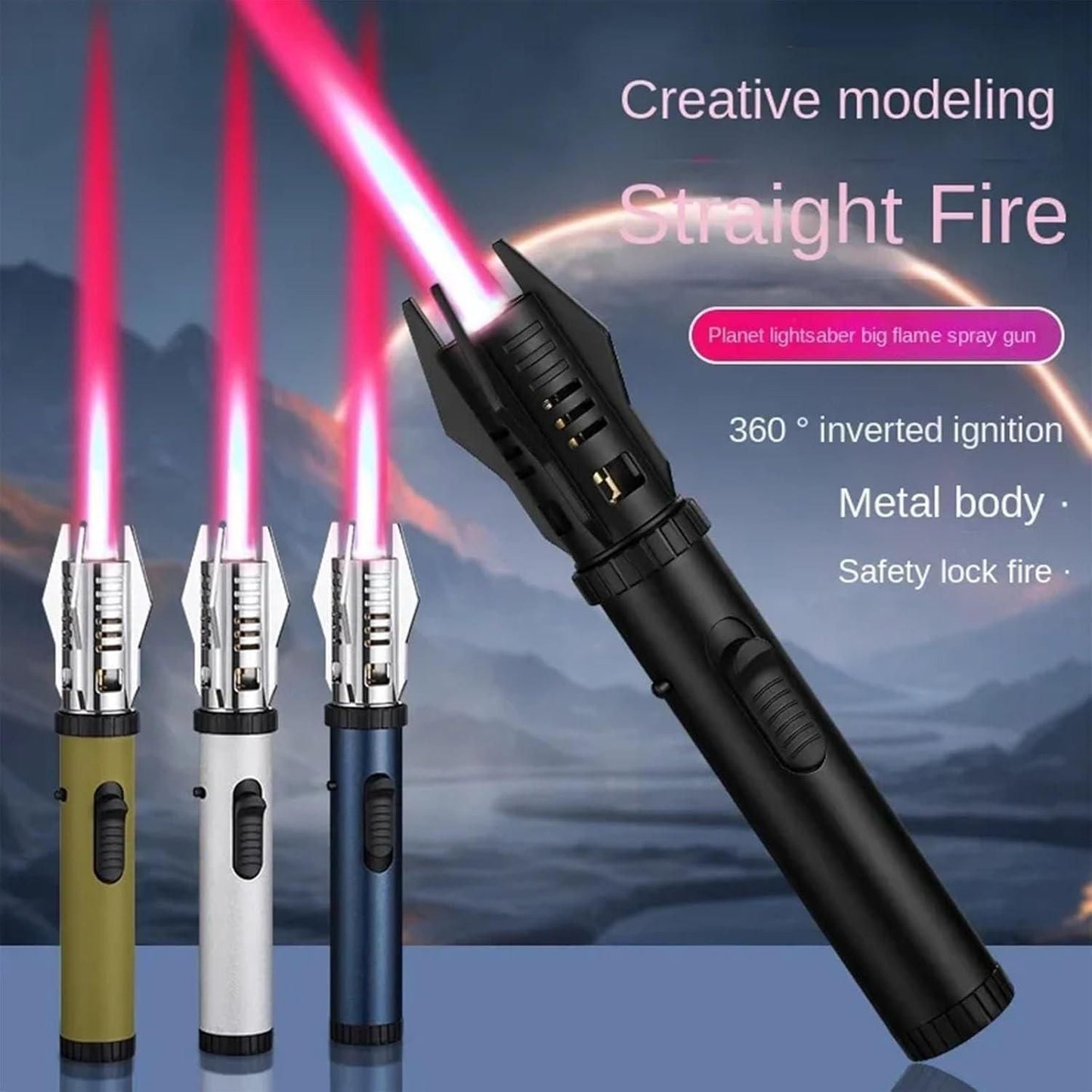 Refillable Jet Flame Windproof Torch Lighter