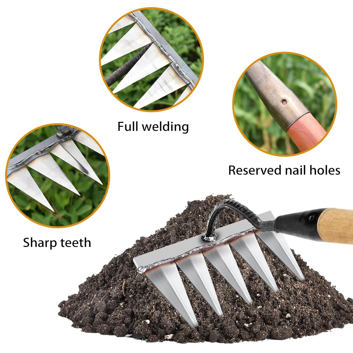 5 Teeth Carbon Steel Garden Weeding