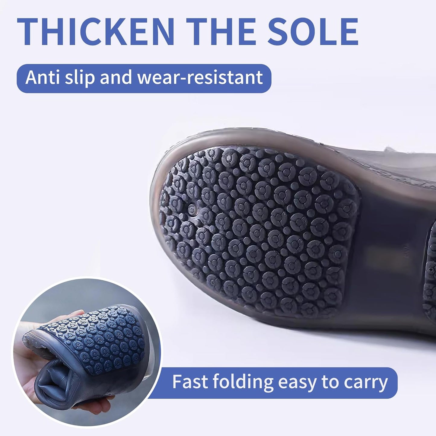 Silicone Rain Shoe Covers (Free Size - Fit For All)-10 inch tall