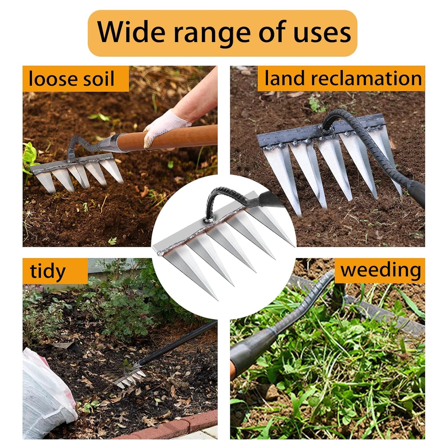 5 Teeth Carbon Steel Garden Weeding