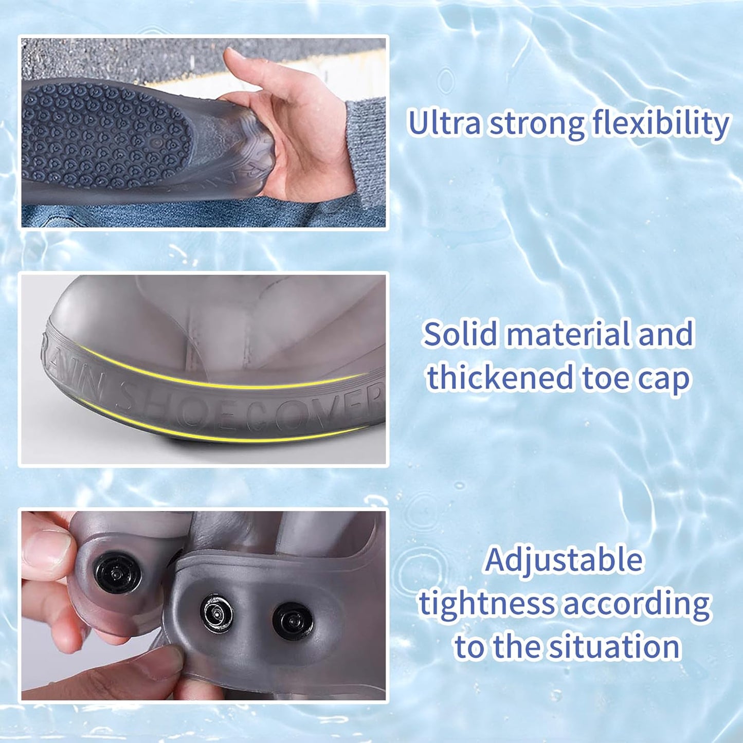 Silicone Rain Shoe Covers (Free Size - Fit For All)-10 inch tall