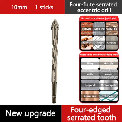 High strength 4 -Flute Serrated Eccentric Drill Bit Kit