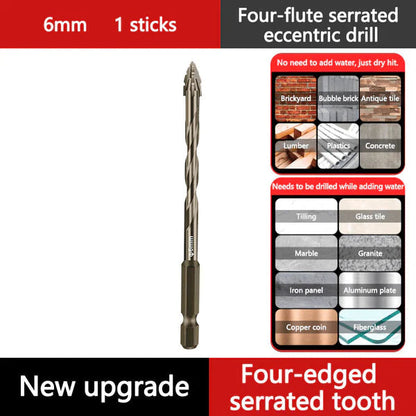 High strength 4 -Flute Serrated Eccentric Drill Bit Kit