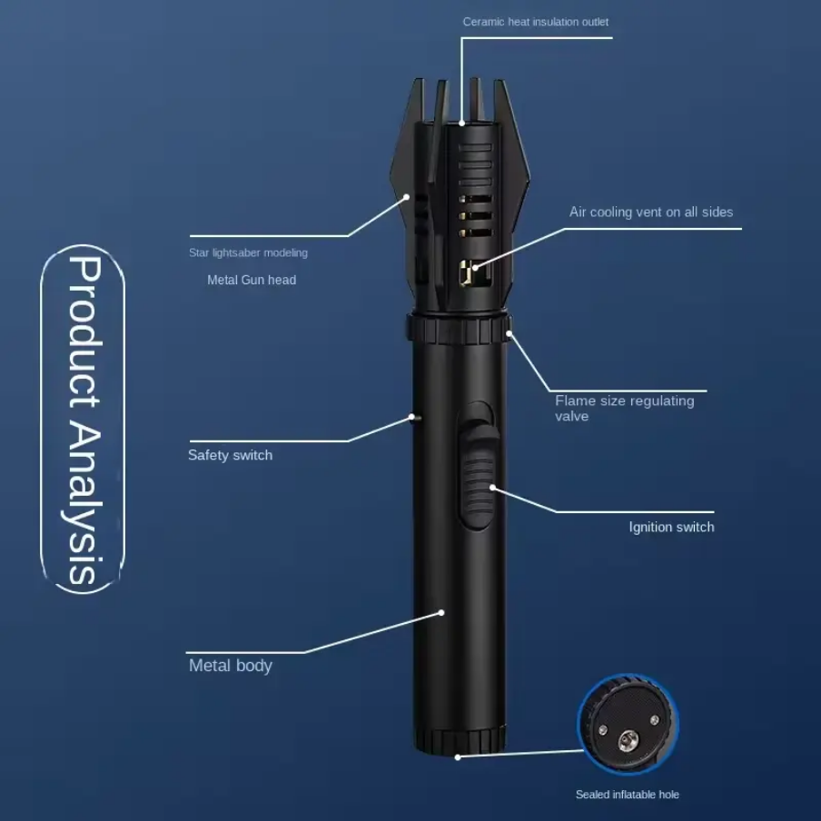 Refillable Jet Flame Windproof Torch Lighter